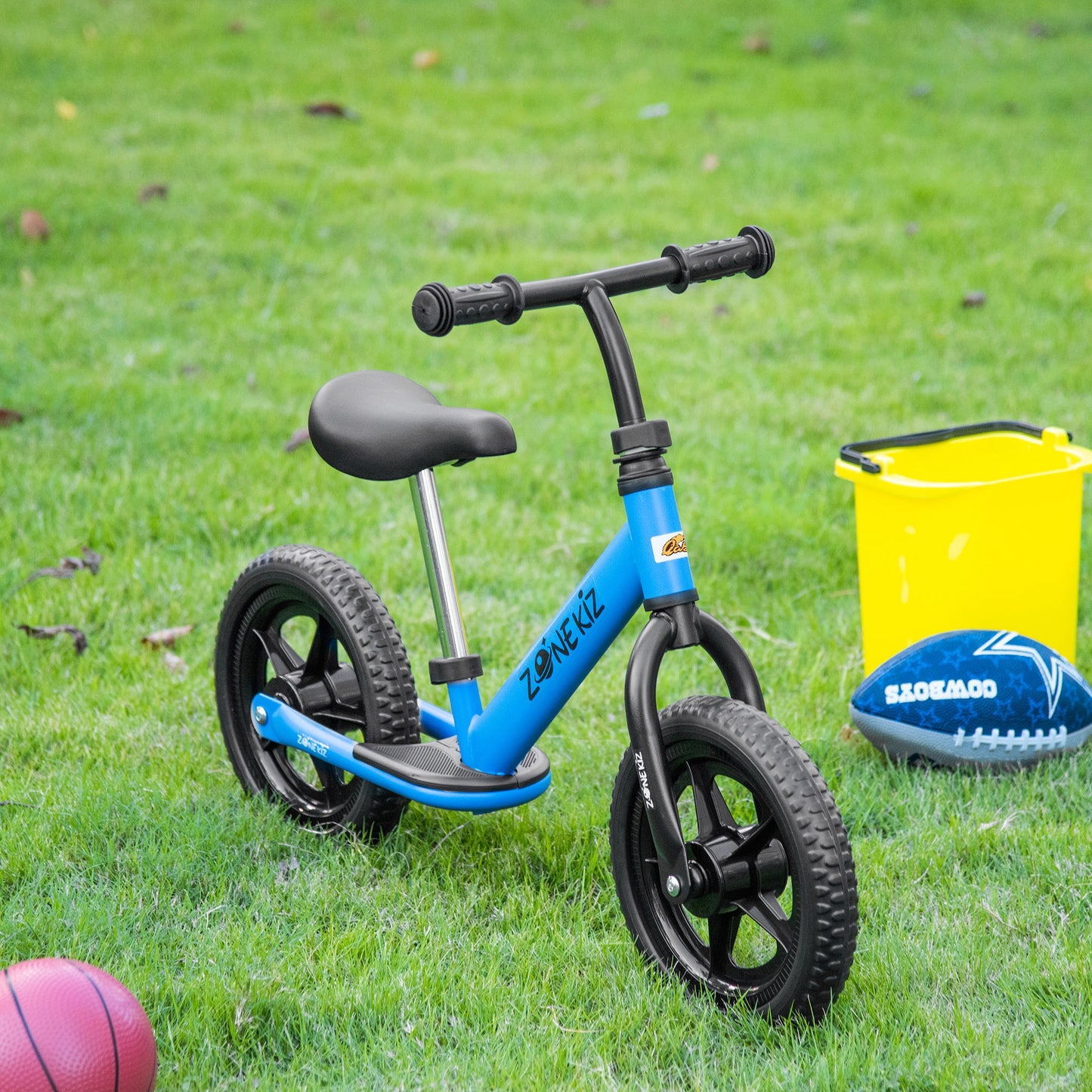 Balance Bike 12” for Kids – Adjustable Seat & Handlebar – Ages 3–5 – Blue | Qaba