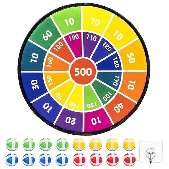 Kids Velcro Dart Game – 73 cm Target & 16 Balls – Syenll