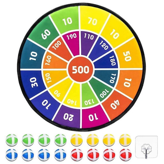 Kids Velcro Dart Game – 73 cm Target & 16 Balls – Syenll