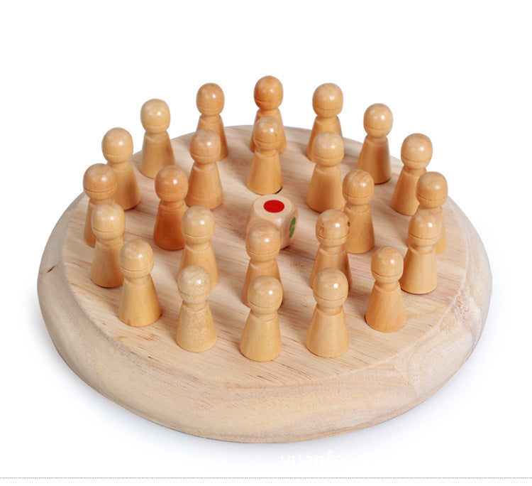 Wooden Memory Chess Game for Kids – Educational Colored Peg Game