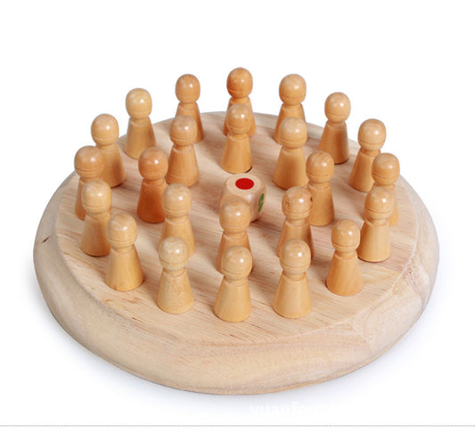 Wooden Memory Chess Game for Kids – Educational Colored Peg Game