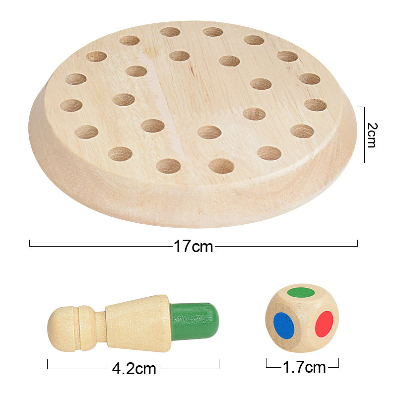 Wooden Memory Chess Game for Kids – Educational Colored Peg Game